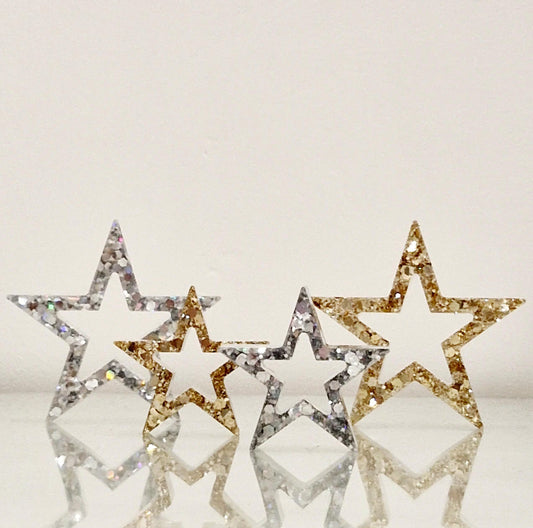 Resin Chunky Glitter Freestanding Stars