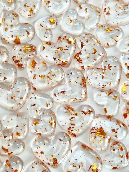 Resin Gold Flake Mini Hearts Table Scatter