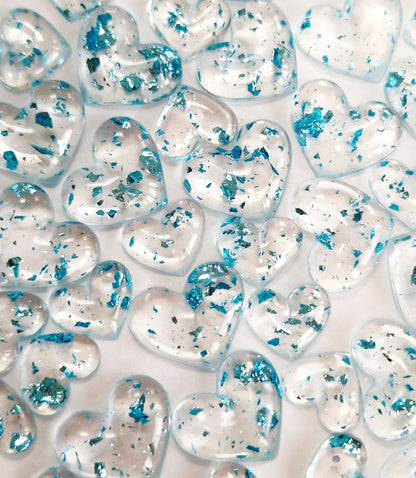 Resin Gold Flake Mini Hearts Table Scatter