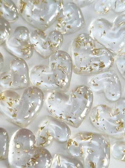 Resin Gold Flake Mini Hearts Table Scatter