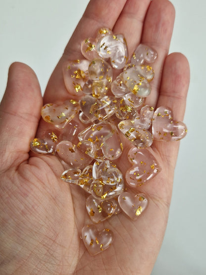 Resin Gold Flake Mini Hearts Table Scatter