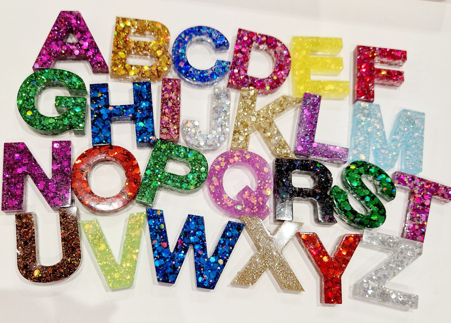 Resin Chunky Glitter Letter Fridge Magnet