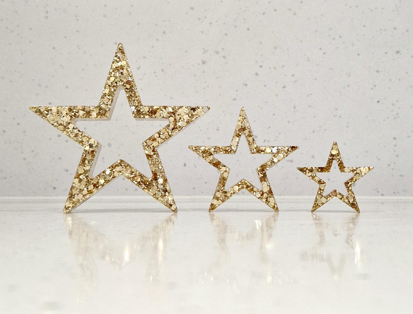 Resin Chunky Glitter Freestanding Stars