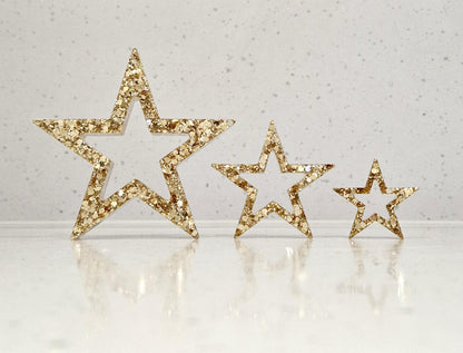 Resin Chunky Glitter Freestanding Stars