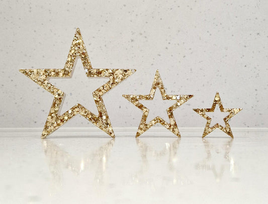 Resin Chunky Glitter Freestanding Stars