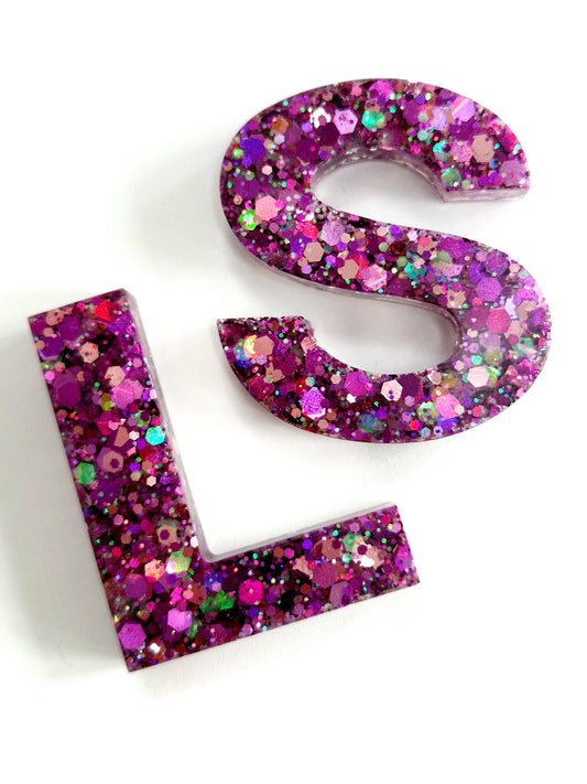 Resin Chunky Glitter Letter Fridge Magnet