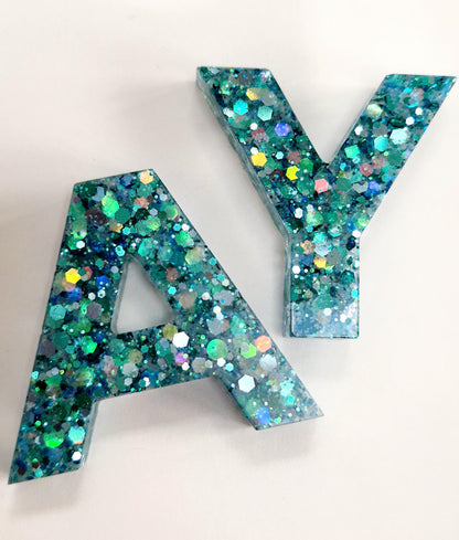 Resin Chunky Glitter Letter Fridge Magnet