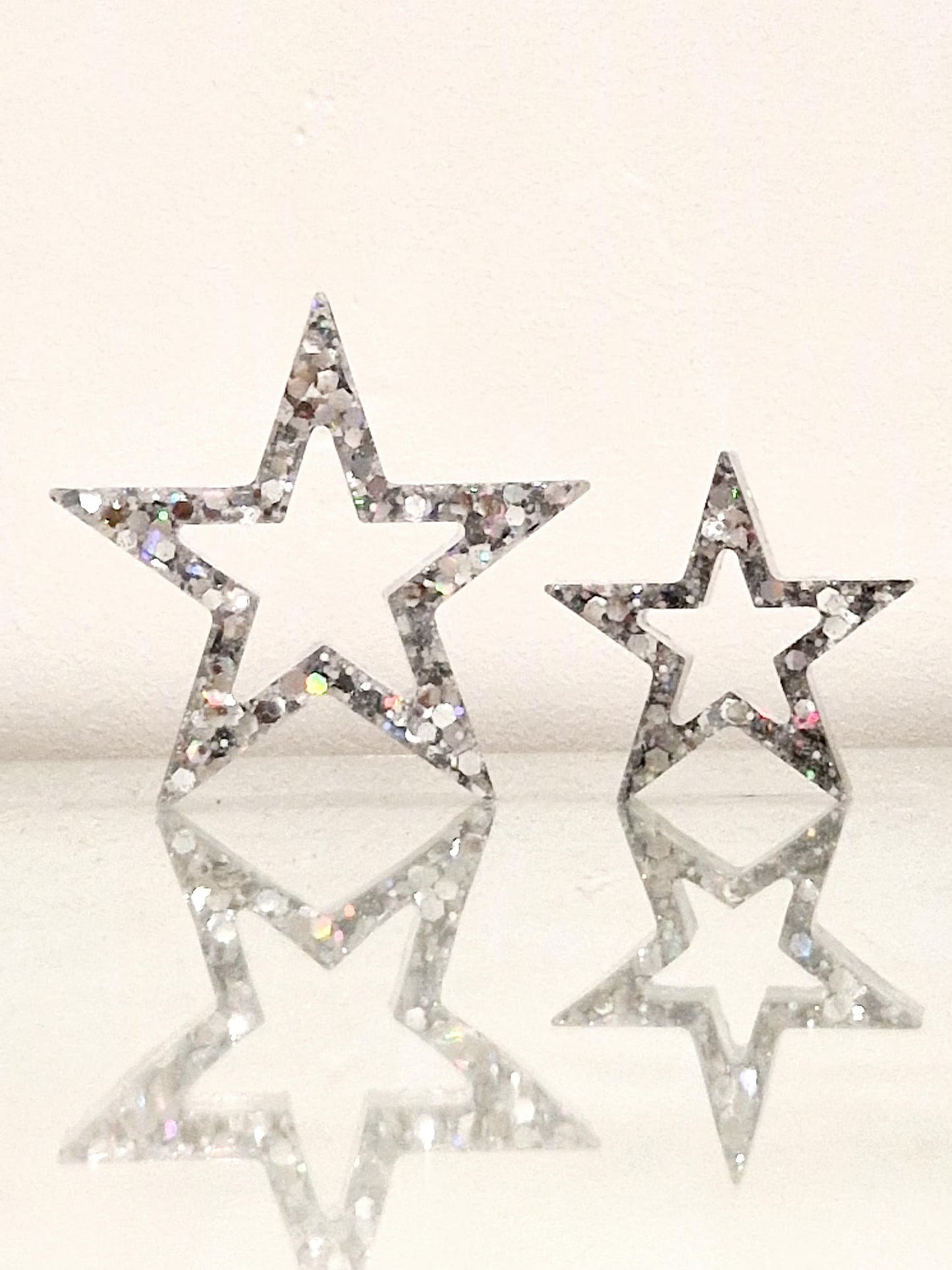 Resin Chunky Glitter Freestanding Stars
