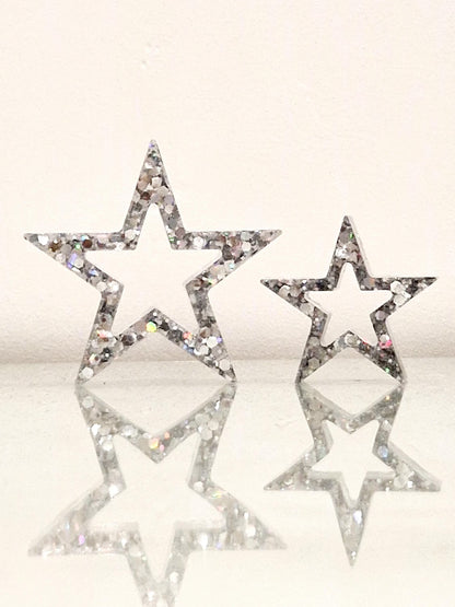 Resin Chunky Glitter Freestanding Stars