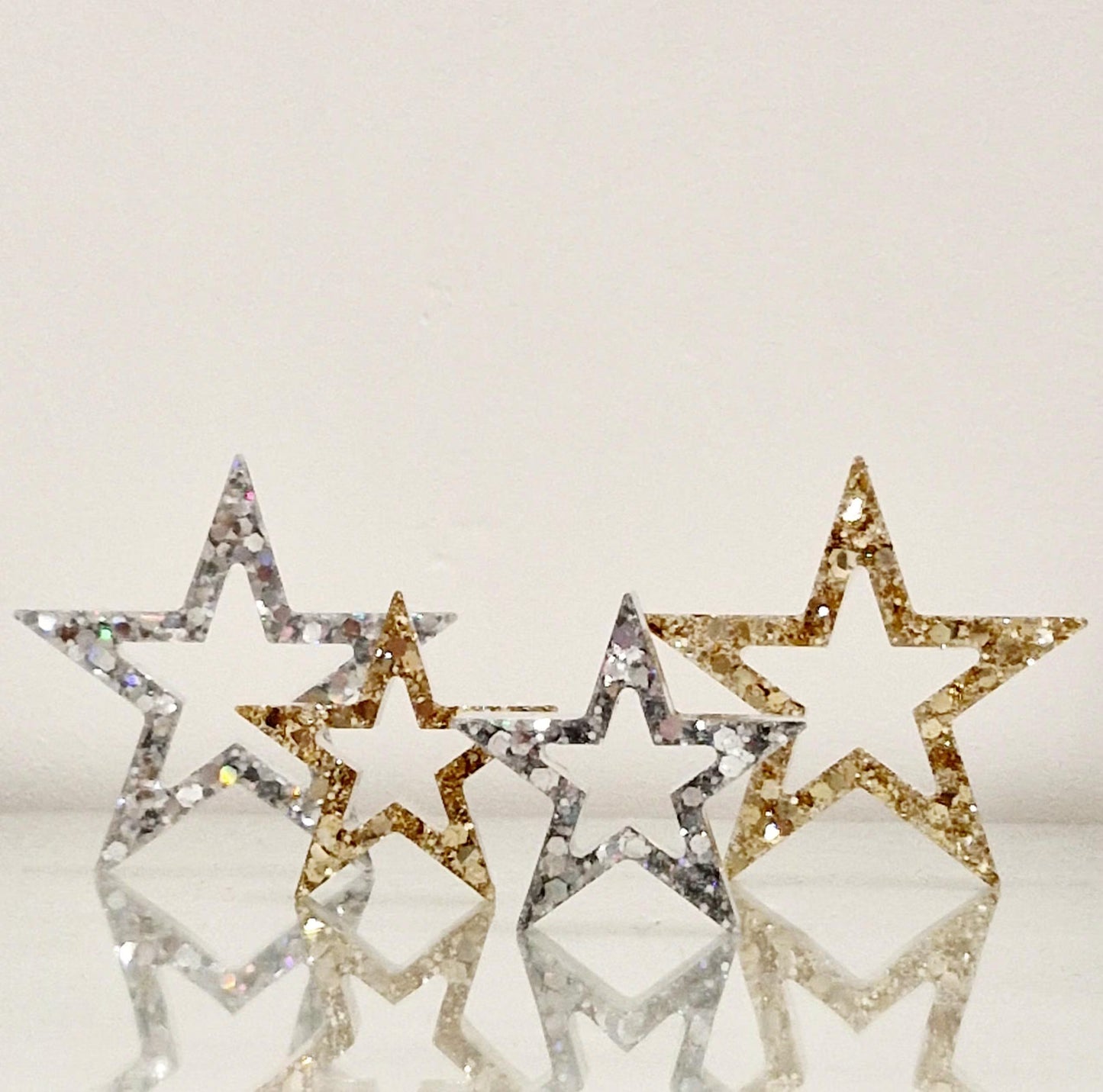 Resin Chunky Glitter Freestanding Stars