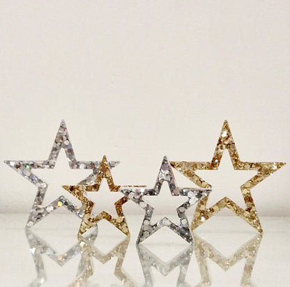 Resin Chunky Glitter Freestanding Stars