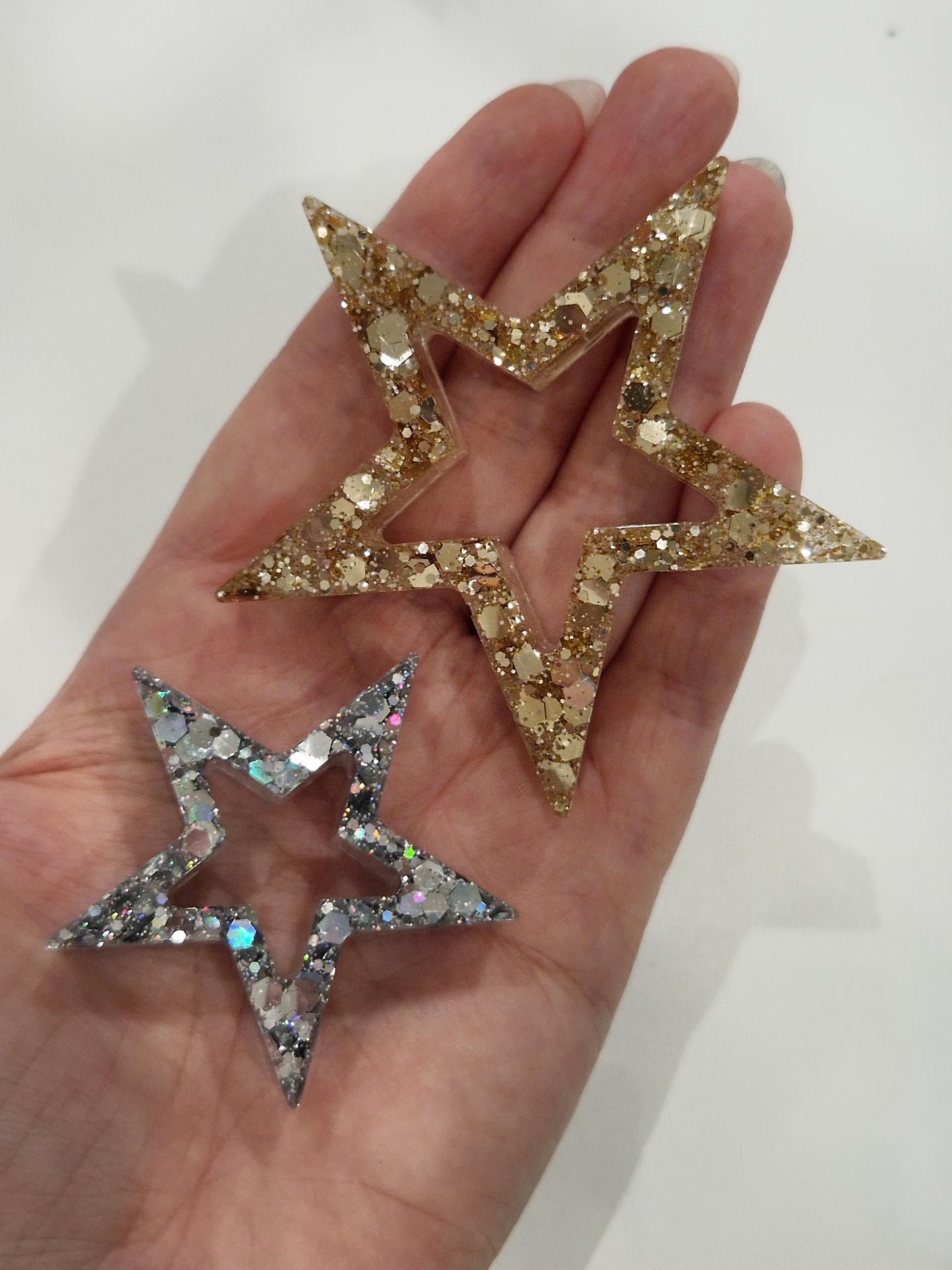 Resin Chunky Glitter Freestanding Stars